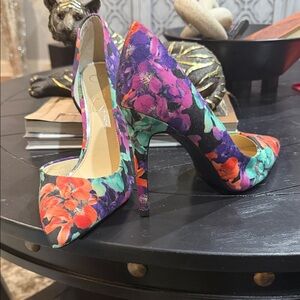 Jessica Simpson Multicolor Floral Heels